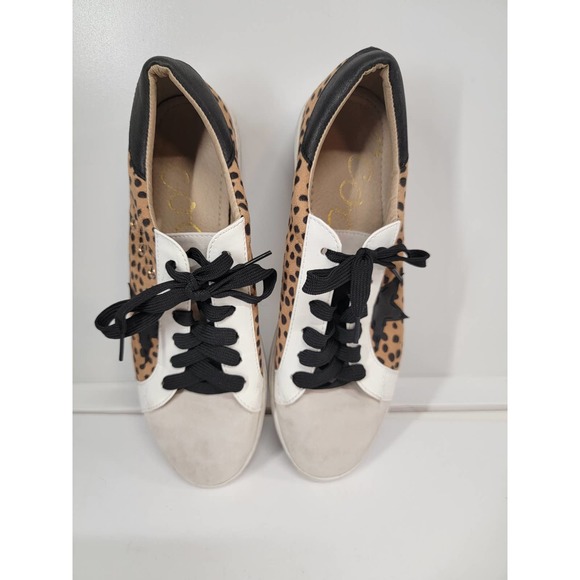 Ccocci animal print sneakers white with leopard print star lace up sz 10 - Picture 8 of 8